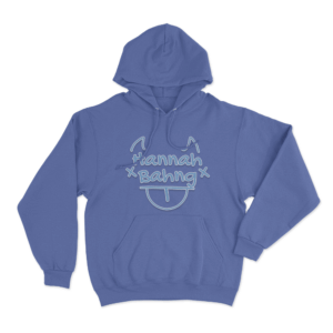 HANNAH BAHNG Devil Logo Hoodie Blue